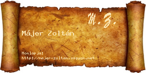 Májer Zoltán névjegykártya